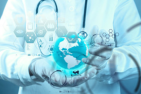 医学医生工作与现代计算机接口作为概念