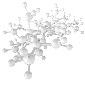 分子白颜色 3d 作为概念
