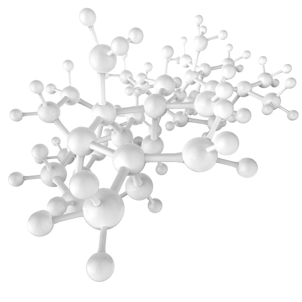 分子白颜色 3d 作为概念
