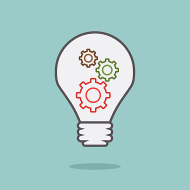 灯泡想法与 3 齿轮