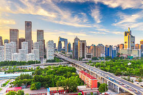 北京，中国现代金融区天际线