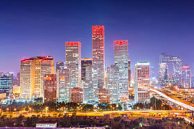 北京，中国现代金融区天际线