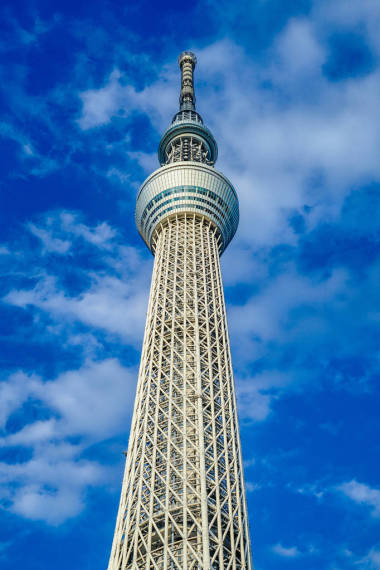 东京天空树的天空和晴朗的天气