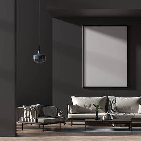 模拟海报框架在斯堪的纳维亚风格内饰