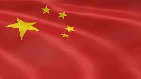 中国国旗在风中