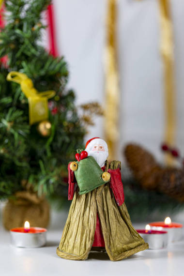 收集圣誕禮物和裝飾裝飾品以圣誕為背景攝影靜物