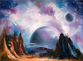太空异域风景手绘油画