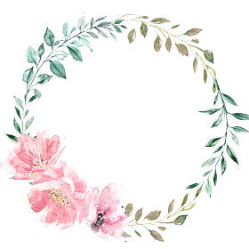 绿色的叶子和粉红色的花朵组成的花环