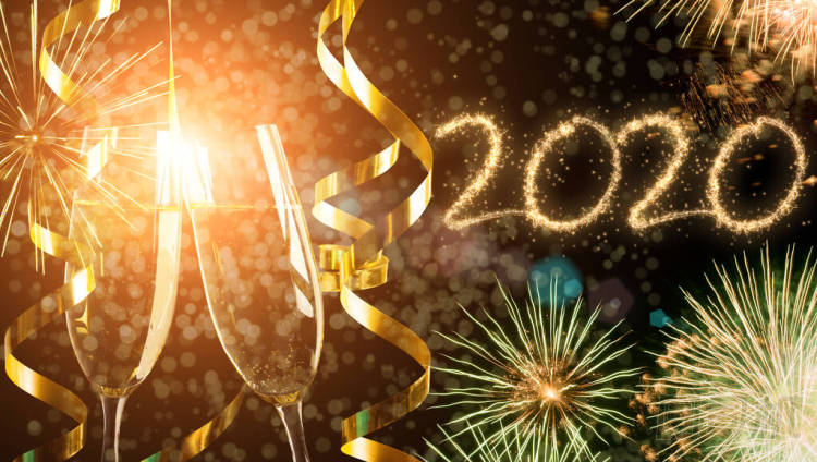 2020年新年煙花氣泡酒為前景