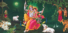 印度Lord Radha kishana纹理壁纸背景