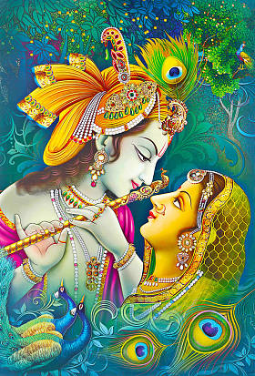 印度Lord Radha kishana纹理壁纸背景