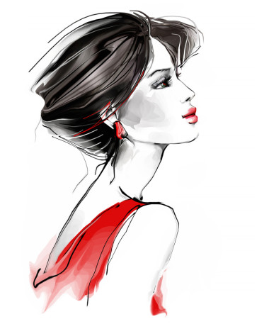 紅色的時(shí)尚女人圖片