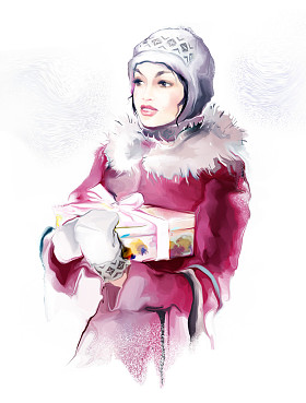 复古冬季女人
