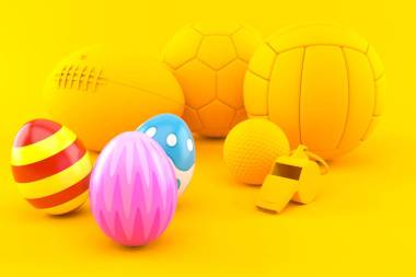 有復(fù)活節(jié)彩蛋的運(yùn)動(dòng)背景照片