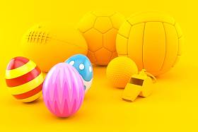 有复活节彩蛋的运动背景照片