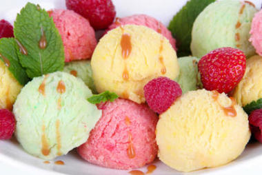 美味的冰淇淋特寫