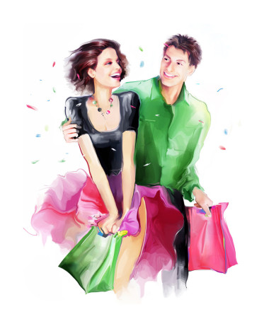 快樂對年輕夫婦照片