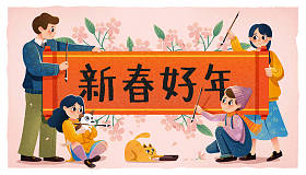 可爱的人在写卷轴图片