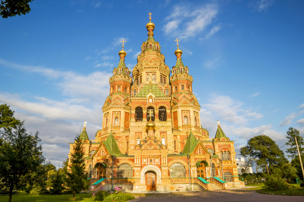 sts。在 petergof、 圣彼得堡、 rus 彼得和保罗大教