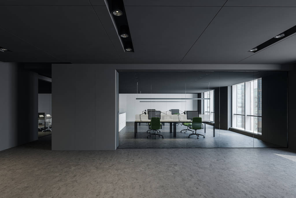 灰色和玻璃露天办公室 灰色和玻璃露天办公室