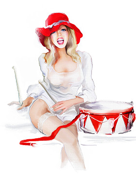 性感的金发脱衣舞表演者图片