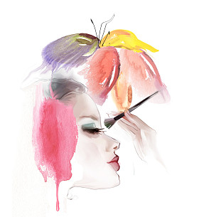 眼睛睫毛脸女人化妆