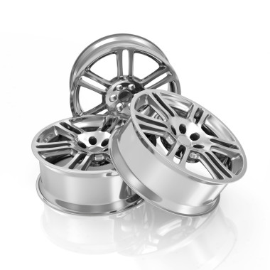 組的孤立的白色背景上的汽車鋁合金輪圈