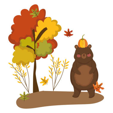 孤立熊卡通矢量設(shè)計(jì)