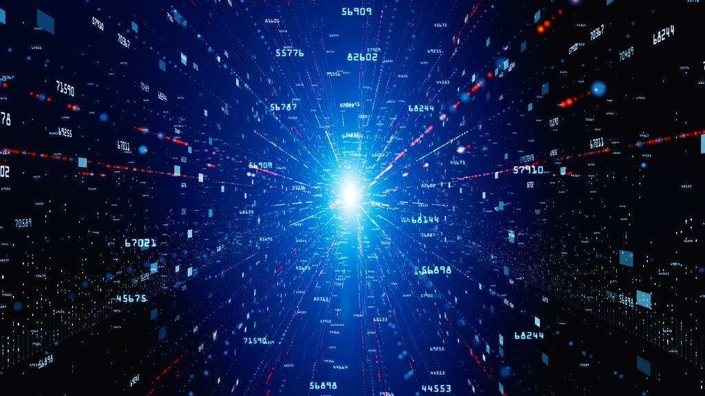 带有粒子的数字网络空间和数字数据网络