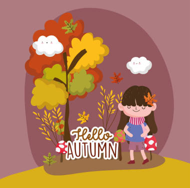 你好秋季季節(jié)平面設(shè)計(jì)照片