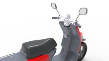 3D渲染在白色工作室背景下隔离的摩托车