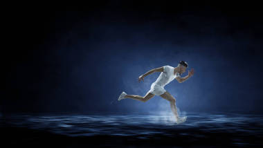 運動員跑步?；旌厦襟w圖片