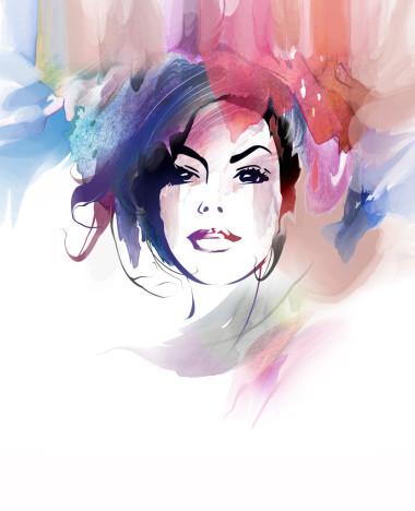 美麗的女孩的時尚藝術肖像