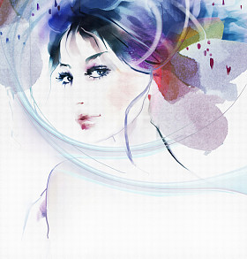 美丽的女孩的时尚艺术肖像图片