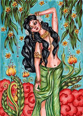 印度传统绘画的女性, 喀拉拉壁画风格与美丽的观赏背景