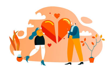 人物有一半的心。 在白色上孤立的矢量圖Eps 10