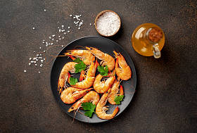 鲜味虾仁、海鲜.照片