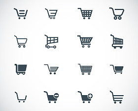 矢量黑购物车图标集