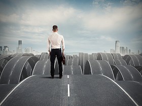 面对困难的商人