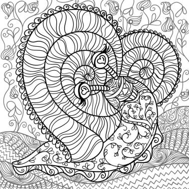 有趣的浪漫蝸牛。 為成年人配色抗壓書籍