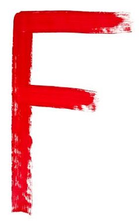 字母 f 手绘的红色画笔图片