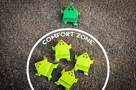 从舒适地带概念退出照片