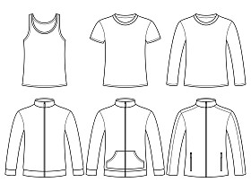 单线态、 t 恤、 长袖 t 恤、 针织衫和夹克 t