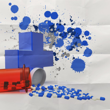 丸丸瓶上颜色飞溅泄漏照片