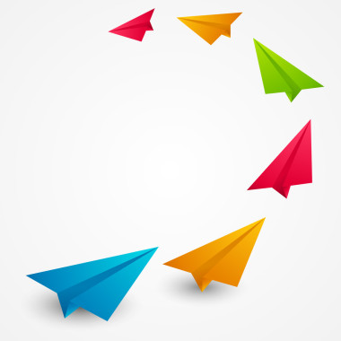 彩色紙飛機(jī)-矢量圖