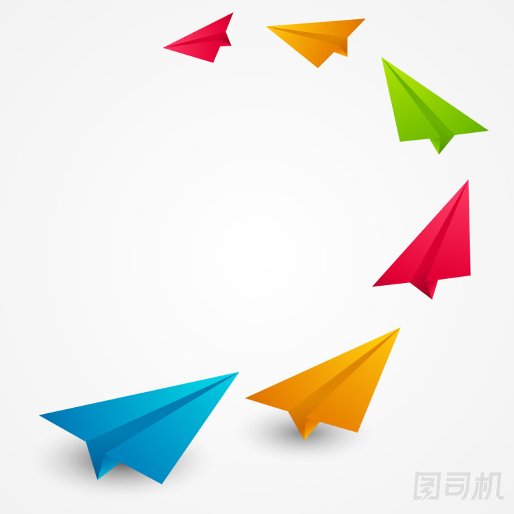 彩色紙飛機-矢量圖