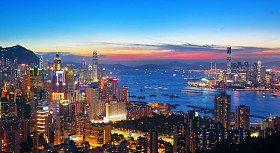 在香港城日落