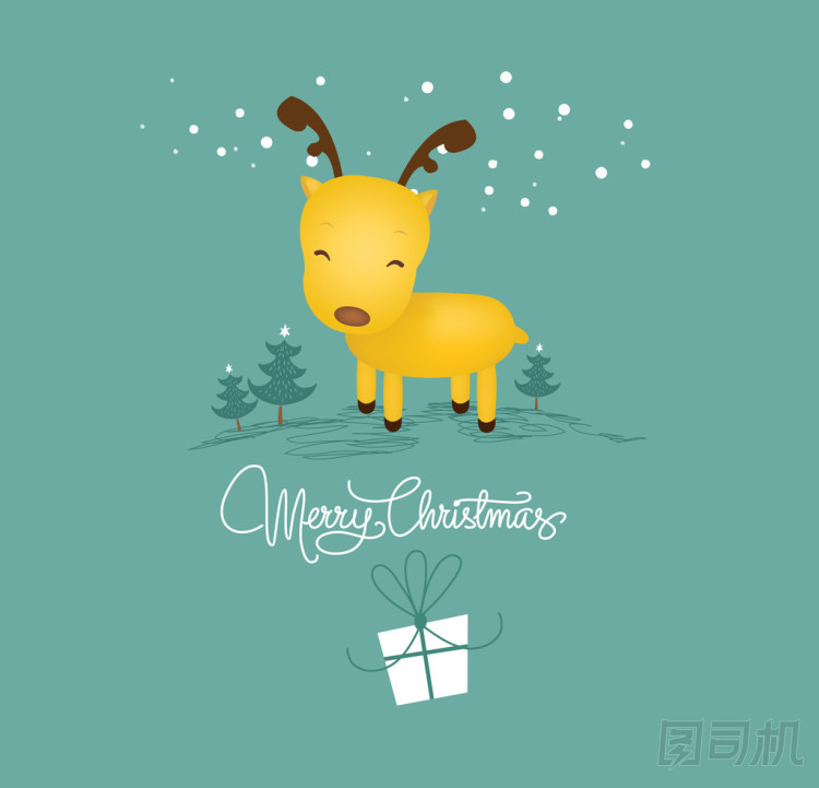 快樂圣誕賀卡圣誕鹿