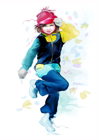 休閑小秋姑娘圖片