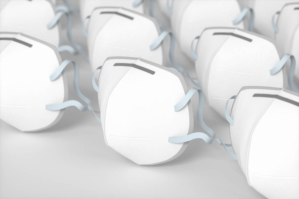 白色背景的医疗面罩,3D渲染 白色背景的医疗面罩,3D渲染